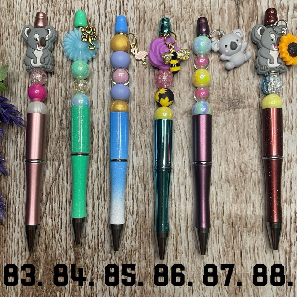 Writing Pen Koala Bee Artisan Beaded Gift Custom Handcrafted Office Stationery